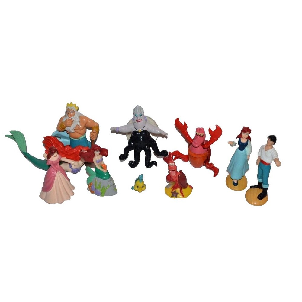 Vtg Disney Princess Ariel Little Mermaid Figures‎ Lot Cake Toppers Sea Witch